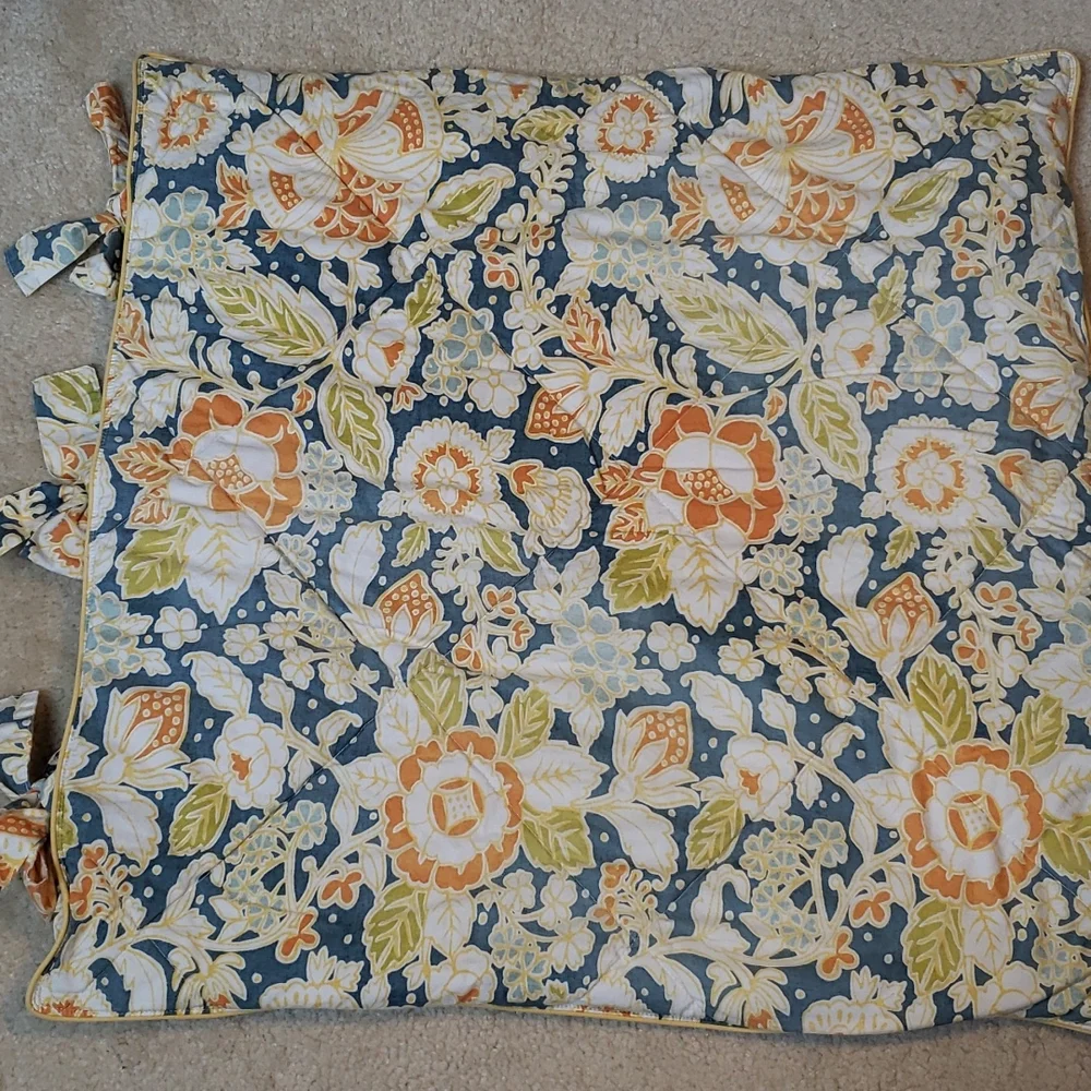 Pottery Barn MAGGIE Quilted Floral Euro Pillow Sham 26x26